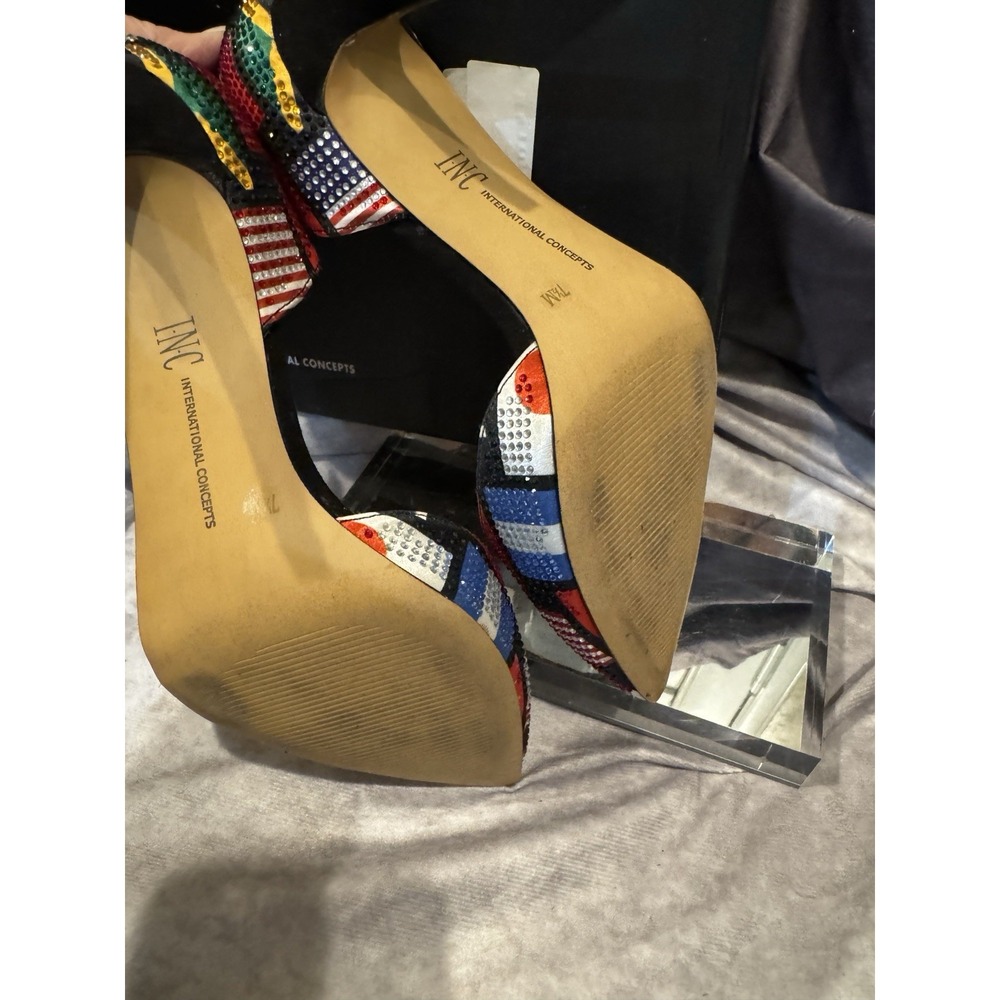Inc‎ Kenjay D'Orsay Stiletto Heels World Flag International Pumps Size 7.5 - Picture 5 of 9